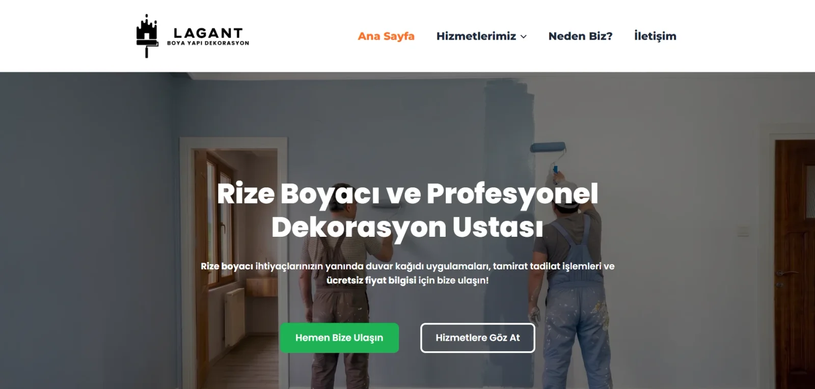 Lagant Boya Yapı Dekorasyon web sitesi ana sayfası