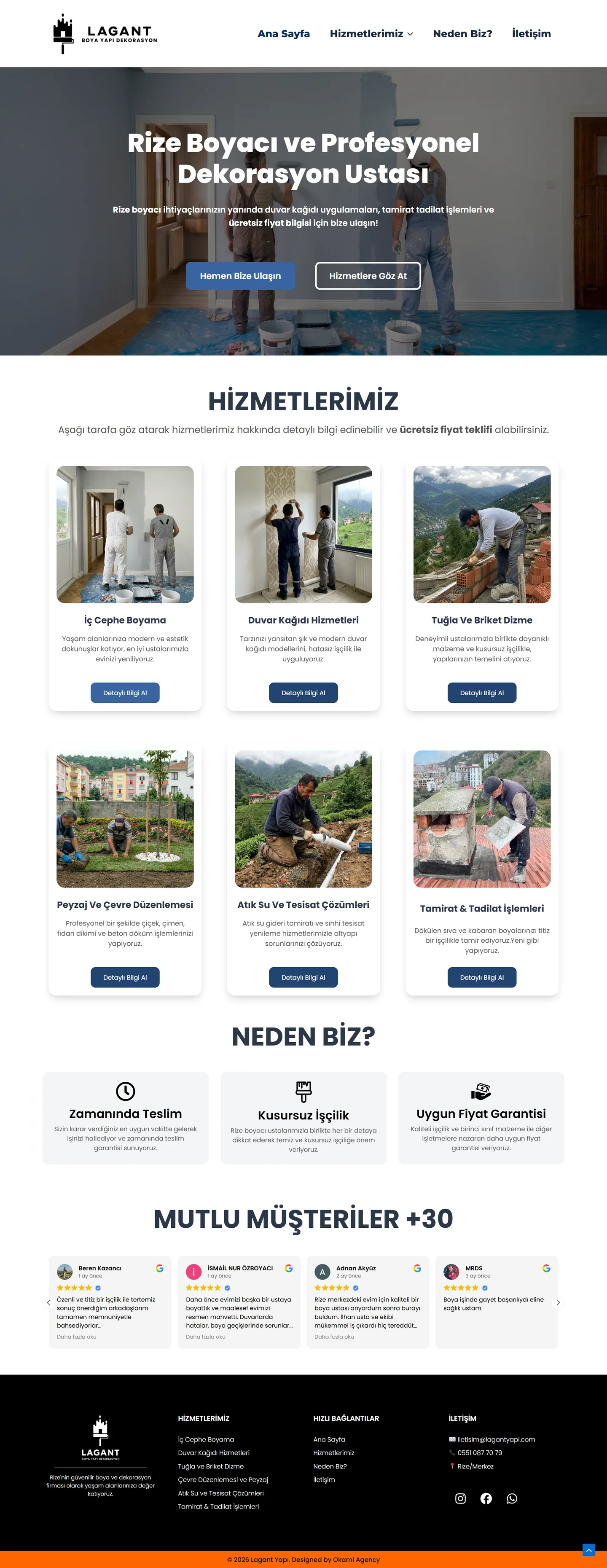 Lagant Boya Yapı Dekorasyon web sitesinin masaüstü görünümü