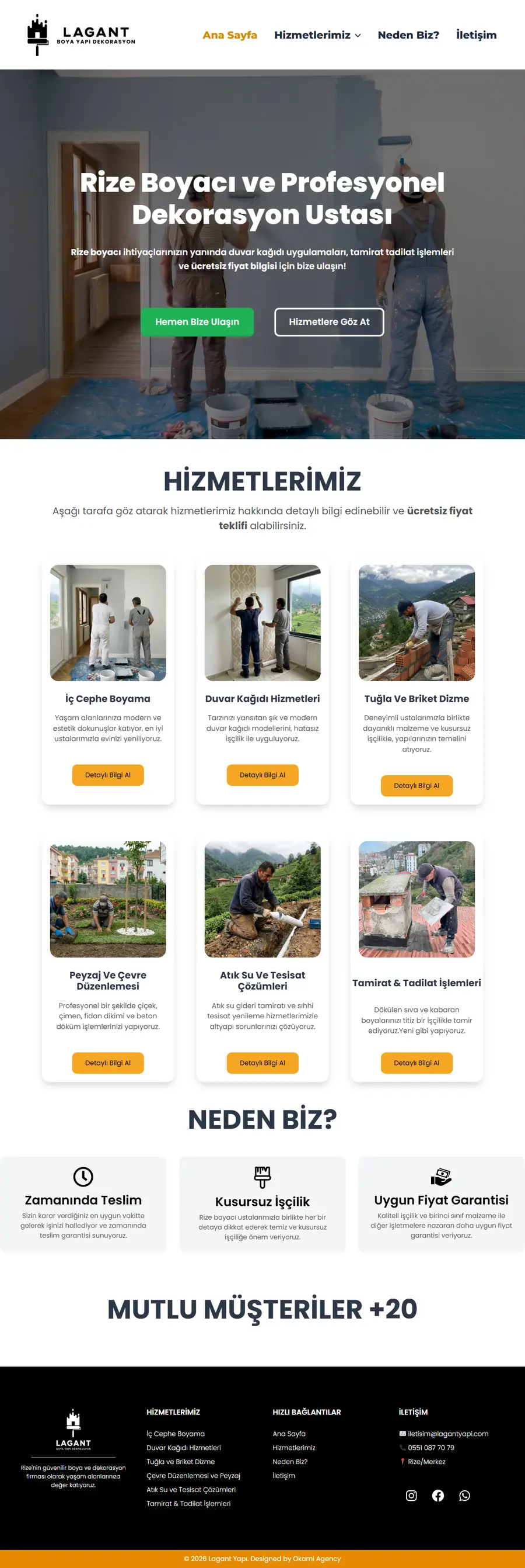 Lagant Boya Yapı Dekorasyon web sitesinin masaüstü görünümü