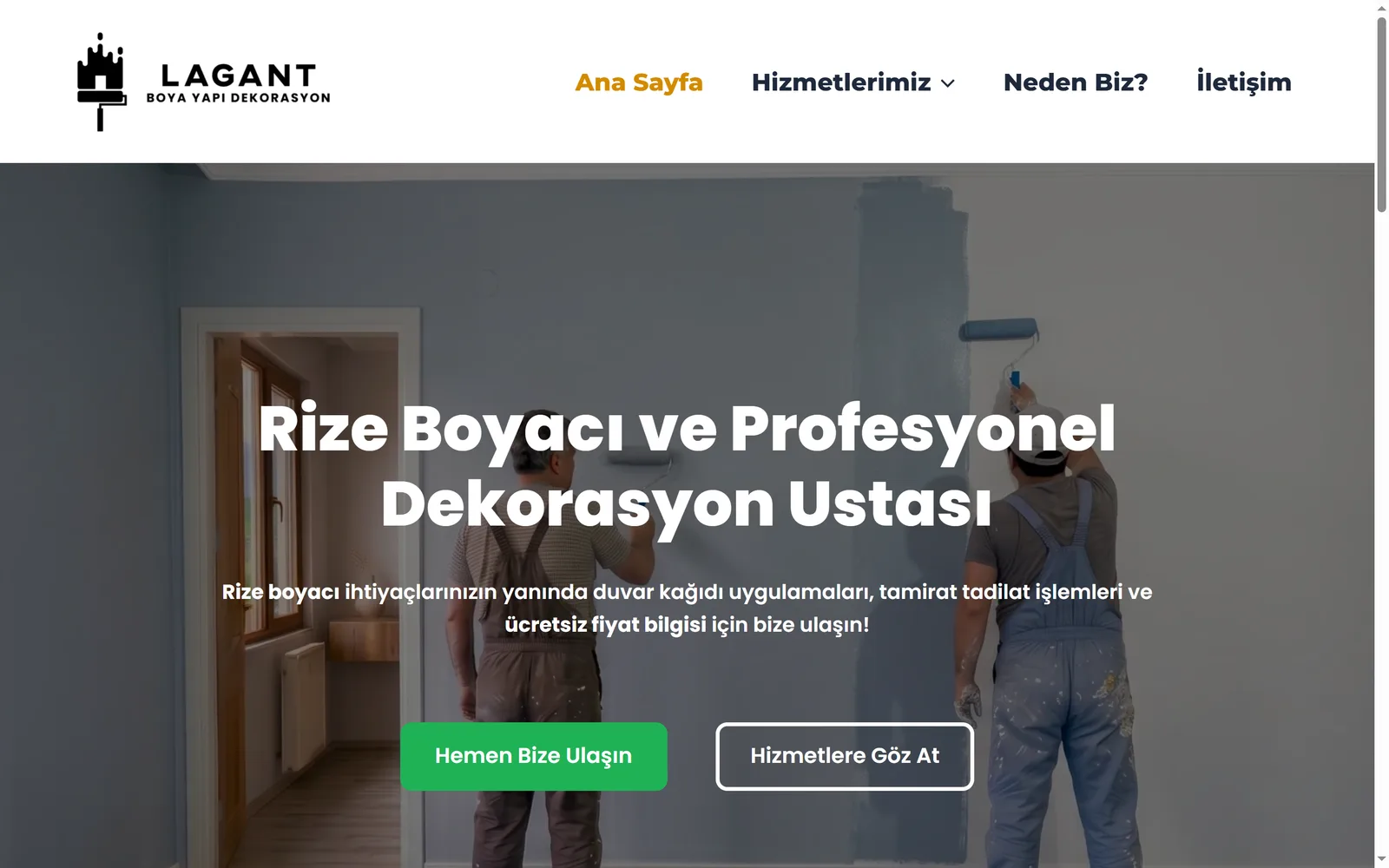 Lagant Boya Yapı Dekorasyon web sitesi ana sayfası