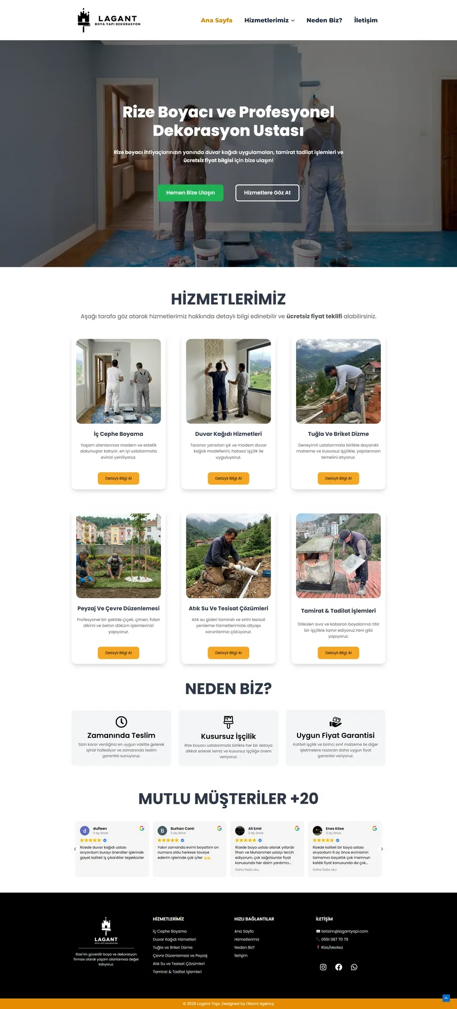 Lagant Boya Yapı Dekorasyon web sitesinin masaüstü görünümü